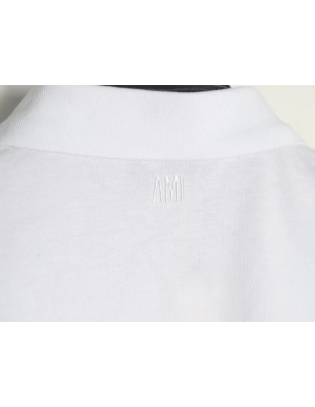 Ami Paris Heart Embroidery Polo Shirt,Ami