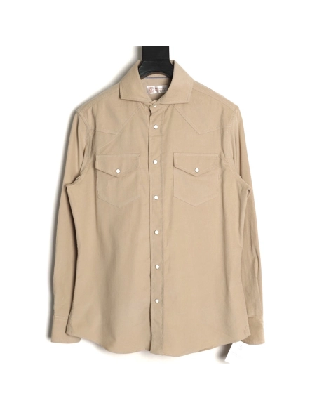 Brunello Cucinelli "Old Money" Style Ultra-Fine Corduroy Shirt,Brunello Cucinelli