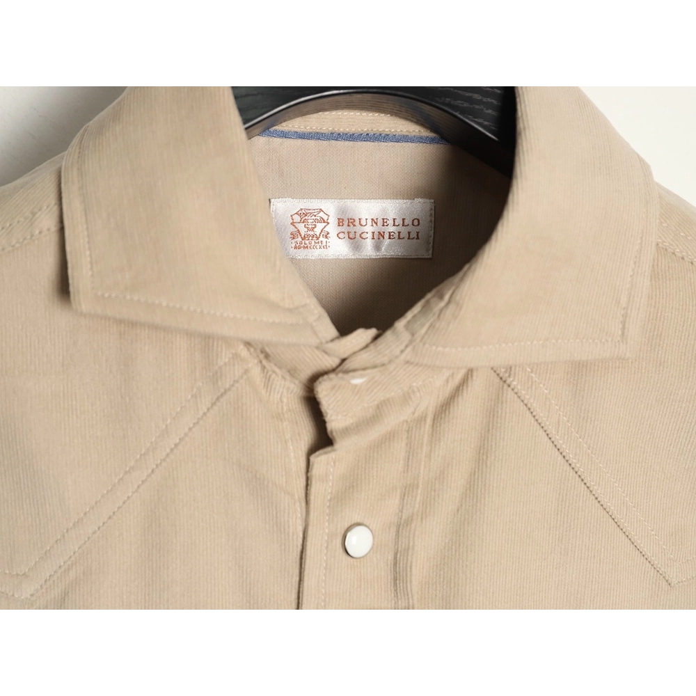 Brunello Cucinelli "Old Money" Style Ultra-Fine Corduroy Shirt,Brunello Cucinelli