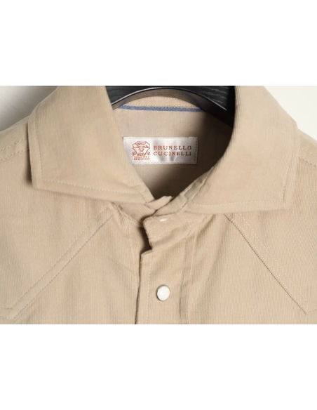 Brunello Cucinelli "Old Money" Style Ultra-Fine Corduroy Shirt,Brunello Cucinelli