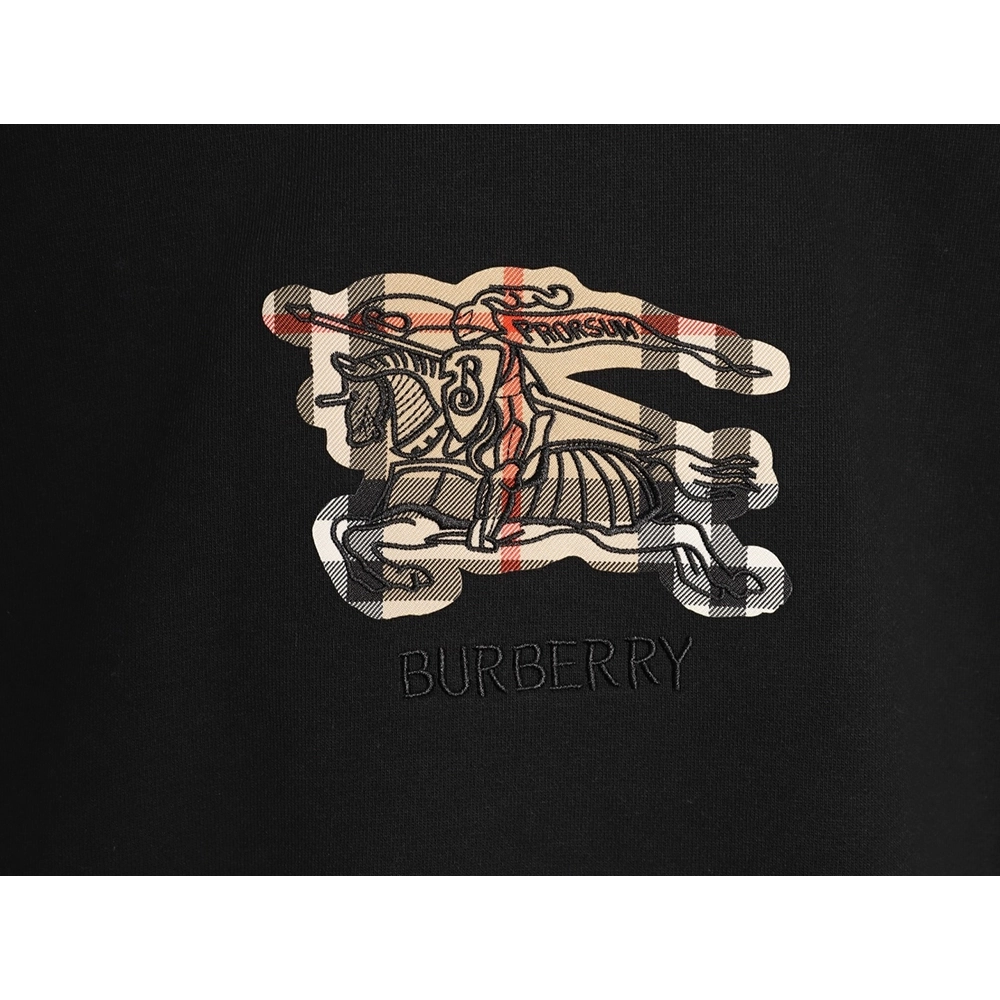 Burberry check patchwork equestrian embroidered crewneck sweatshirt,Burberry