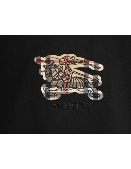 Burberry check patchwork equestrian embroidered crewneck sweatshirt,Burberry