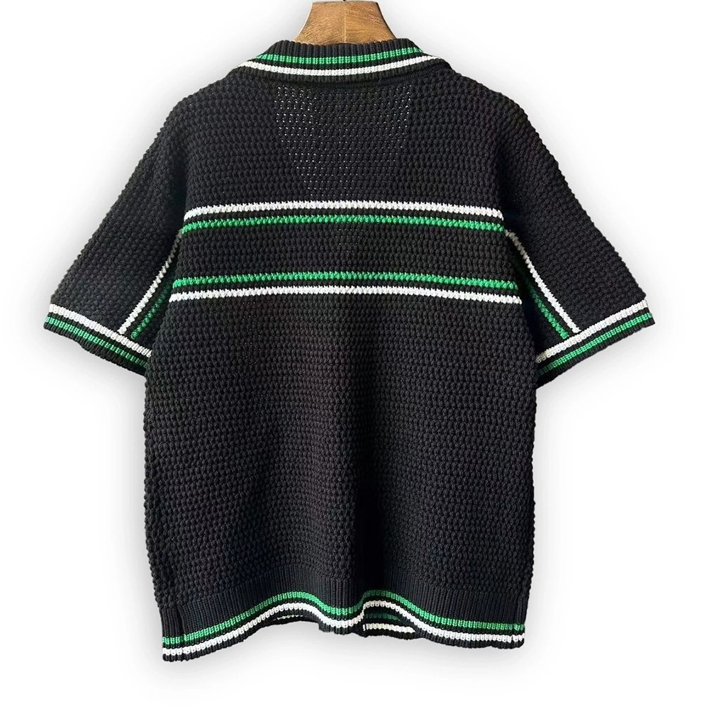 Casablanca Tennis Short Sleeve Crochet Shirt Set,Casablanca