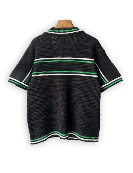 Casablanca Tennis Short Sleeve Crochet Shirt Set,Casablanca