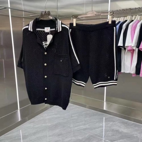 Casablanca Black Mesh Short Sleeve Shirt Set,Casablanca