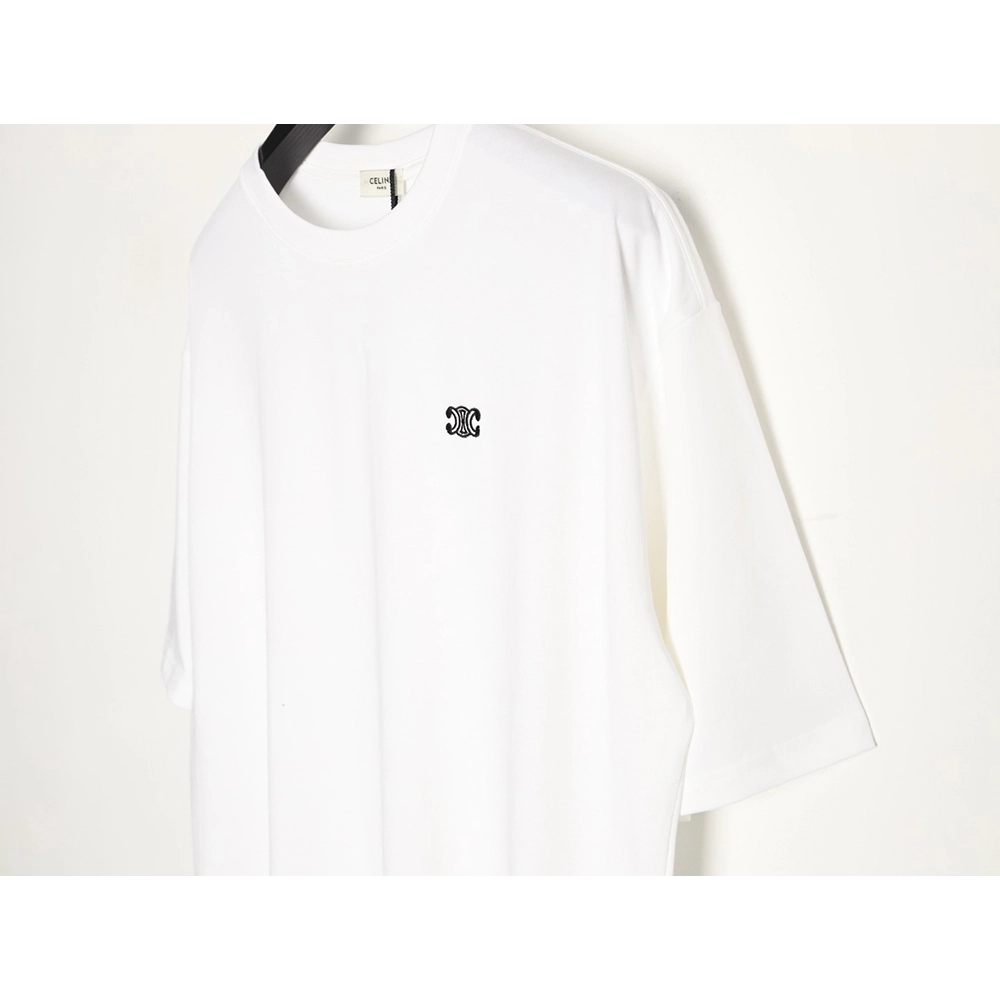 Celine Classic Embroidered Logo Short-Sleeve T-Shirt,Celine