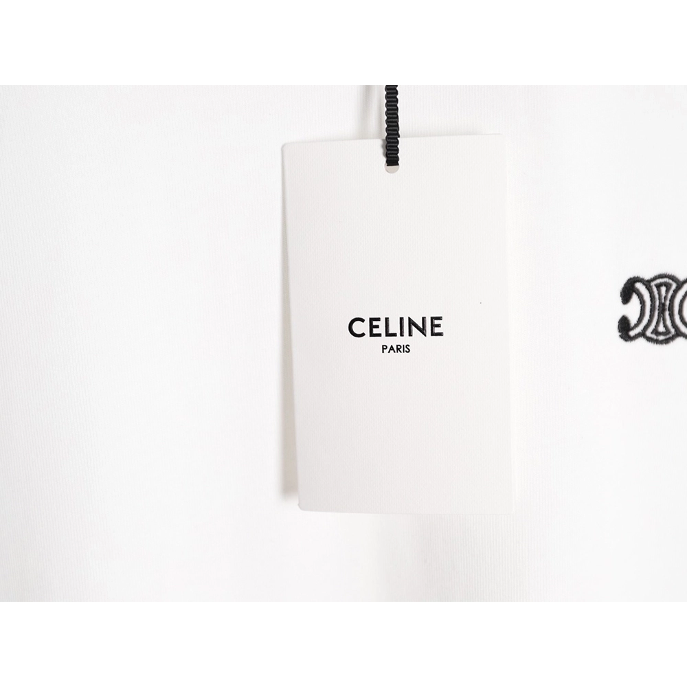 Celine Classic Embroidered Logo Short-Sleeve T-Shirt,Celine
