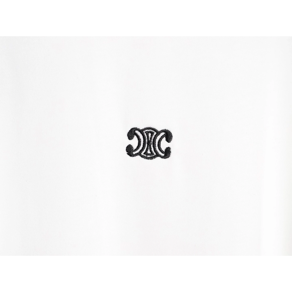 Celine Classic Embroidered Logo Short-Sleeve T-Shirt,Celine