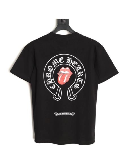 Chrome Hearts Red "Big Tongue" Print Short-Sleeve T-Shirt TSK1,Chrome Hearts