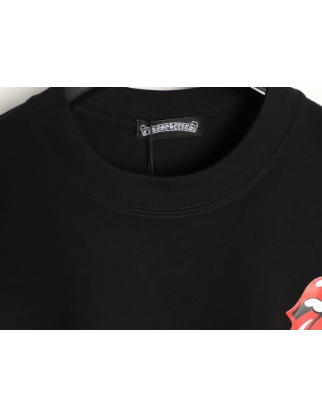 Chrome Hearts Red "Big Tongue" Print Short-Sleeve T-Shirt TSK1,Chrome Hearts