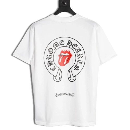 Chrome Hearts Red "Big Tongue" Print Short-Sleeve T-Shirt,Chrome Hearts