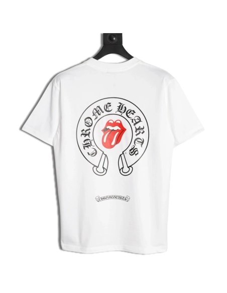 Chrome Hearts Red "Big Tongue" Print Short-Sleeve T-Shirt,Chrome Hearts
