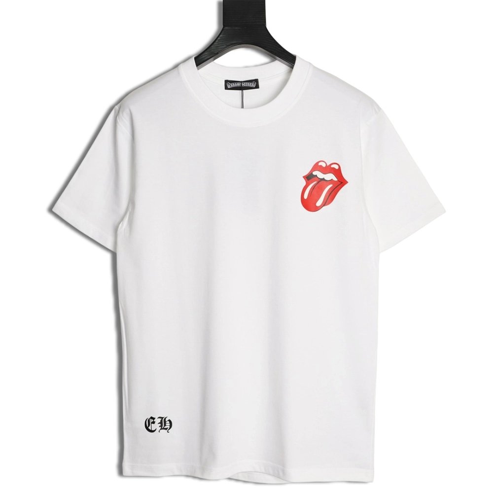 Chrome Hearts Red "Big Tongue" Print Short-Sleeve T-Shirt,Chrome Hearts