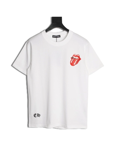 Chrome Hearts Red "Big Tongue" Print Short-Sleeve T-Shirt,Chrome Hearts