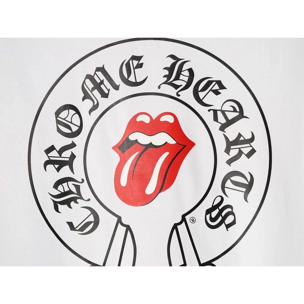 Chrome Hearts Red "Big Tongue" Print Short-Sleeve T-Shirt,Chrome Hearts