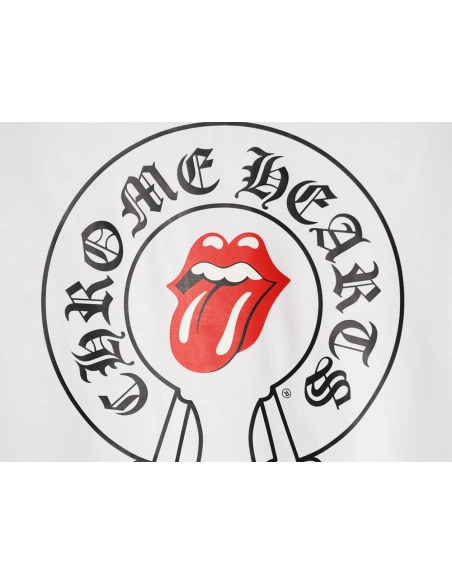 Chrome Hearts Red "Big Tongue" Print Short-Sleeve T-Shirt,Chrome Hearts