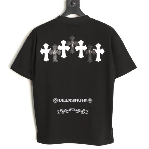 Chrome Hearts Leather Label Cross Hardware Short-Sleeve T-Shirt TSK1,Chrome Hearts