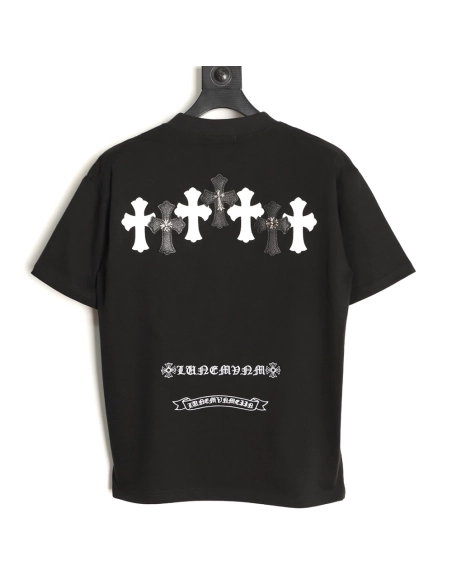 Chrome Hearts Leather Label Cross Hardware Short-Sleeve T-Shirt TSK1,Chrome Hearts