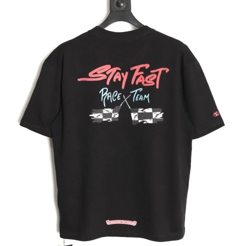 Chrome Hearts Pink Graffiti Print Short-Sleeve T-Shirt TSK1,Chrome Hearts
