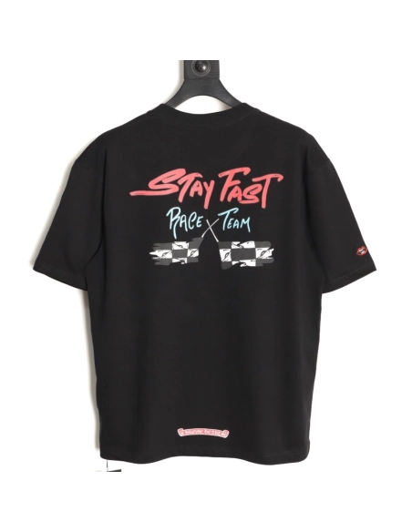 Chrome Hearts Pink Graffiti Print Short-Sleeve T-Shirt TSK1,Chrome Hearts