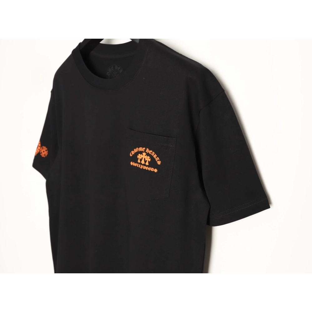 Chrome Hearts Orange Cross Print Short-Sleeve T-Shirt TSK1,Chrome Hearts