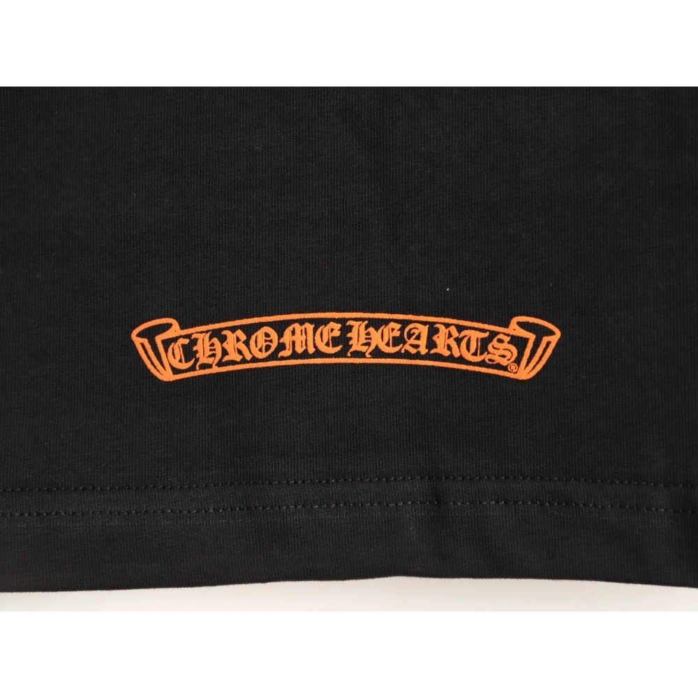 Chrome Hearts Orange Cross Print Short-Sleeve T-Shirt TSK1,Chrome Hearts