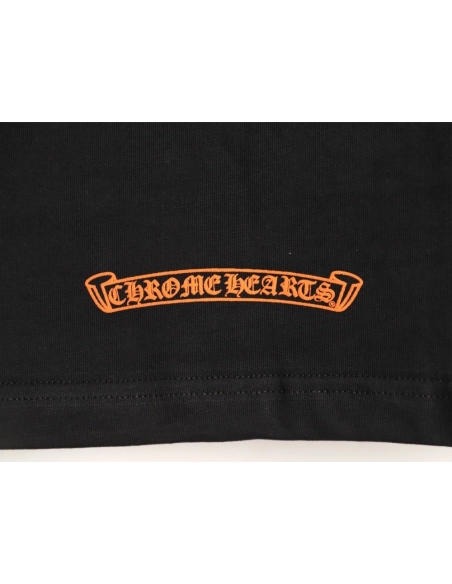 Chrome Hearts Orange Cross Print Short-Sleeve T-Shirt TSK1,Chrome Hearts