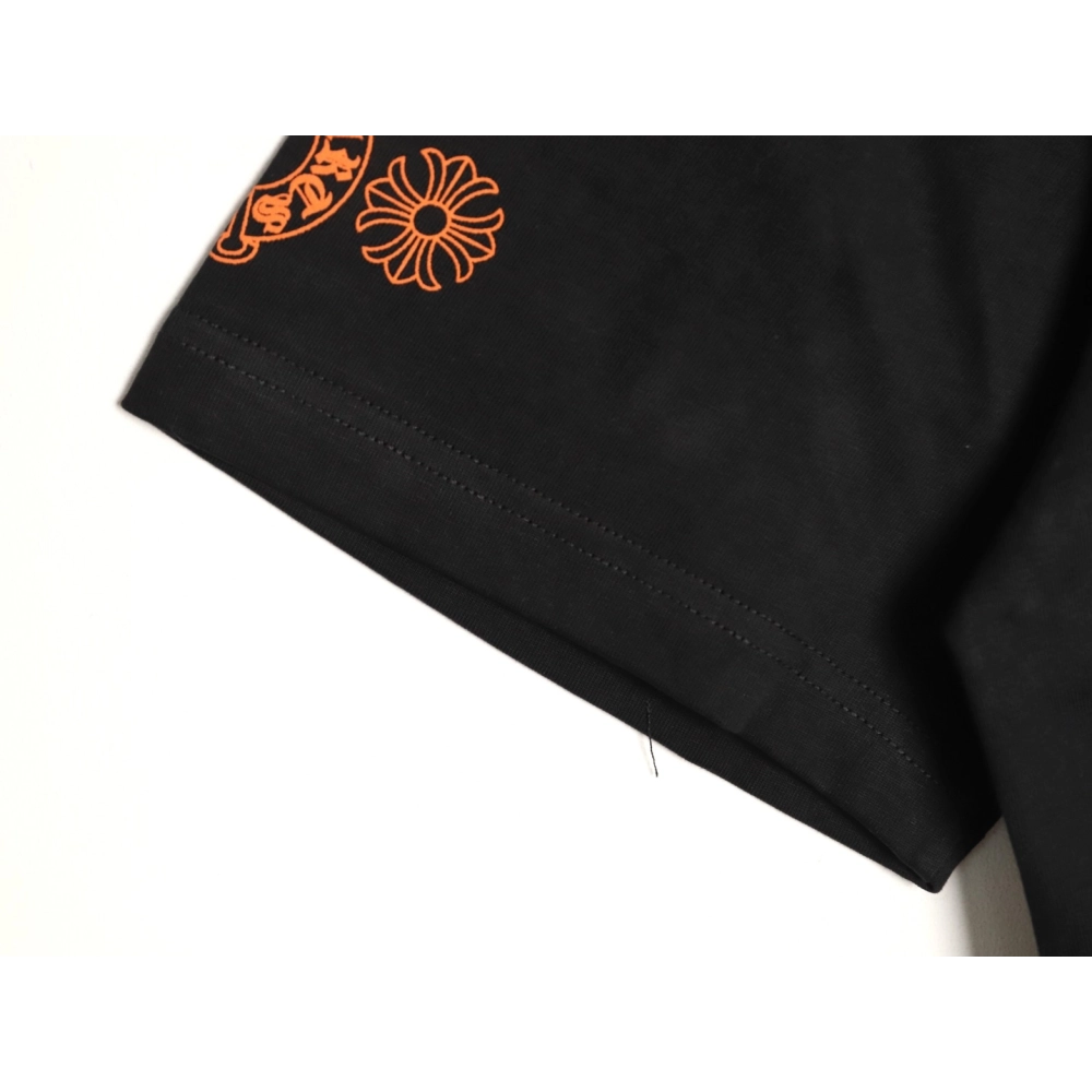 Chrome Hearts Orange Cross Print Short-Sleeve T-Shirt TSK1,Chrome Hearts