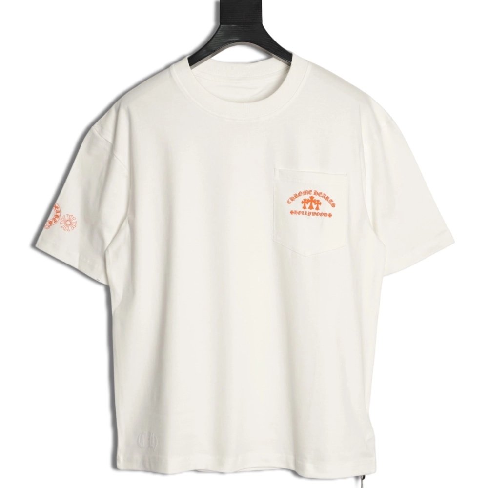 Chrome Hearts Orange Cross Print Short-Sleeve T-Shirt,Chrome Hearts