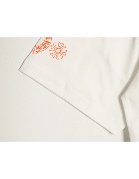 Chrome Hearts Orange Cross Print Short-Sleeve T-Shirt,Chrome Hearts