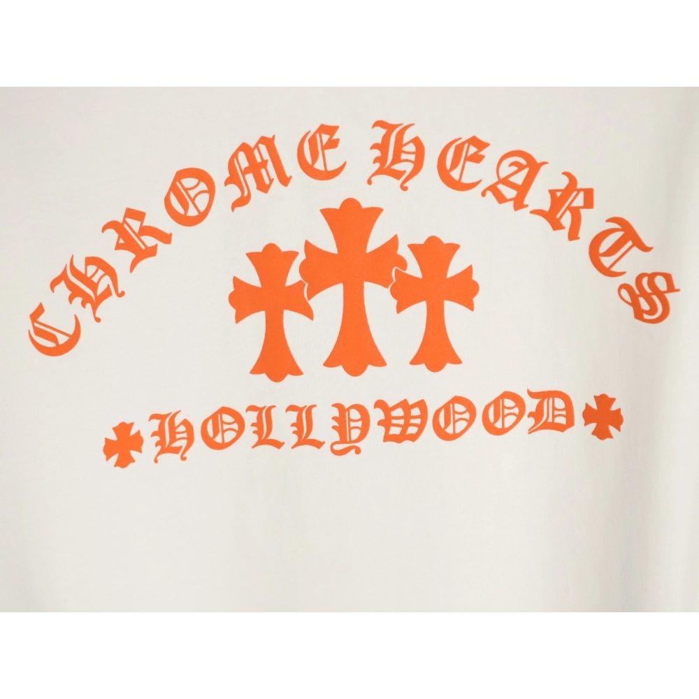 Chrome Hearts Orange Cross Print Short-Sleeve T-Shirt,Chrome Hearts