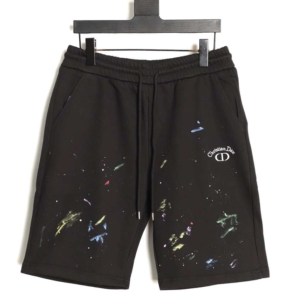 Dior Inkjet Graffiti Embroidered Logo Shorts,Dior