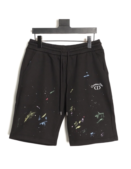 Dior Inkjet Graffiti Embroidered Logo Shorts,Dior