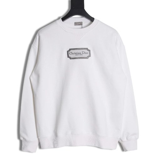 Dior Silver Logo Embroidered Crew Neck Sweatshirt,Dior