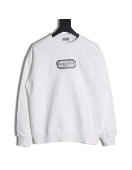 Dior Silver Logo Embroidered Crew Neck Sweatshirt,Dior