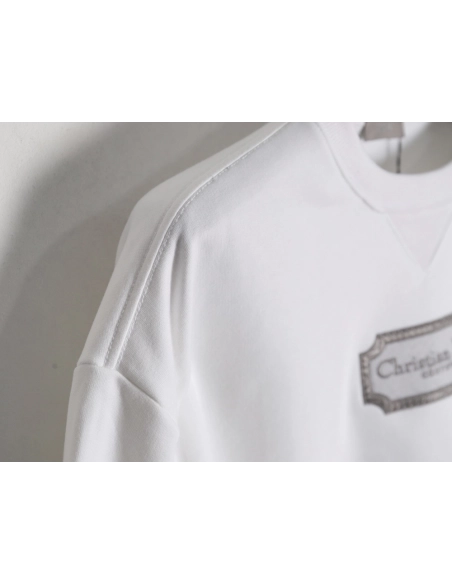 Dior Silver Logo Embroidered Crew Neck Sweatshirt,Dior