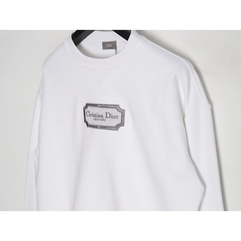 Dior Silver Logo Embroidered Crew Neck Sweatshirt,Dior