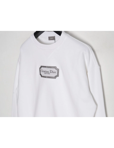Dior Silver Logo Embroidered Crew Neck Sweatshirt,Dior
