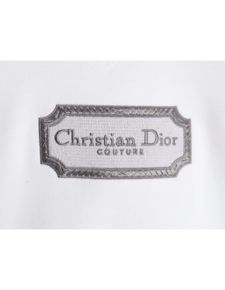 Dior Silver Logo Embroidered Crew Neck Sweatshirt,Dior