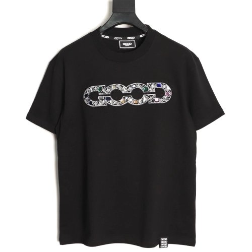 Good Brand Luxury Gem-Embellished Short-Sleeve T-Shirt TSK1,Good Brand