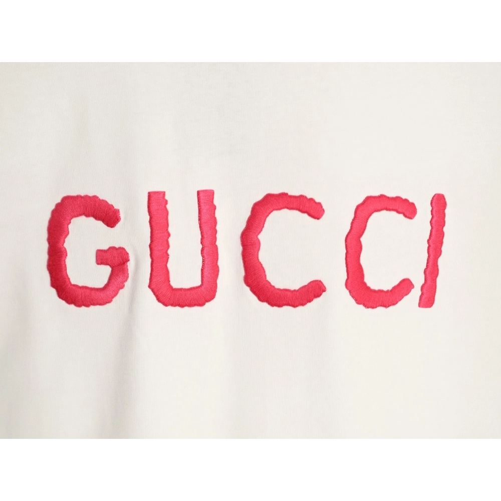 Gucci fluorescent pink logo embroidered short-sleeved shirt,Gucci