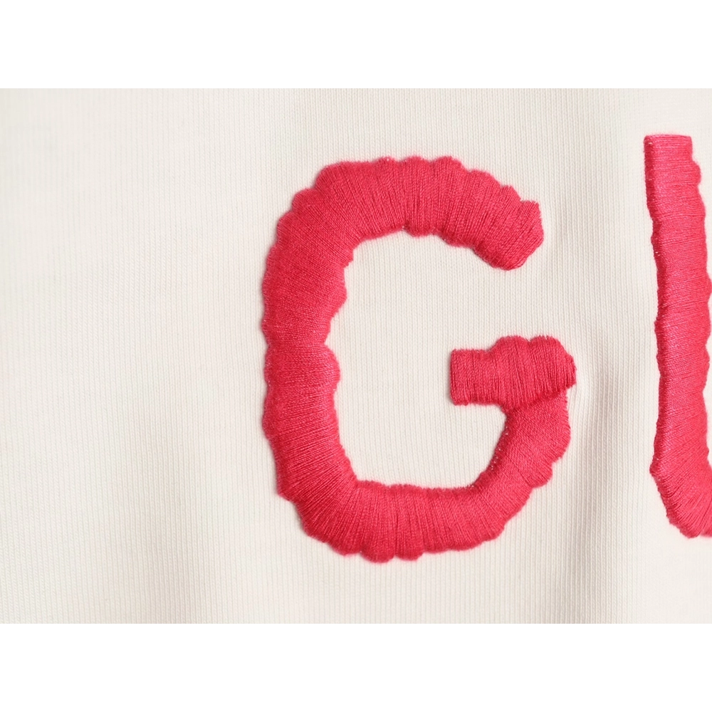 Gucci fluorescent pink logo embroidered short-sleeved shirt,Gucci