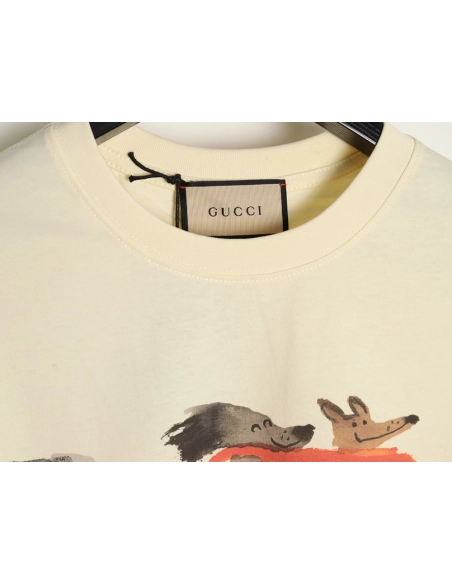 Gucci Animal Bus High-Gram Print Short-Sleeve T-Shirt,Gucci