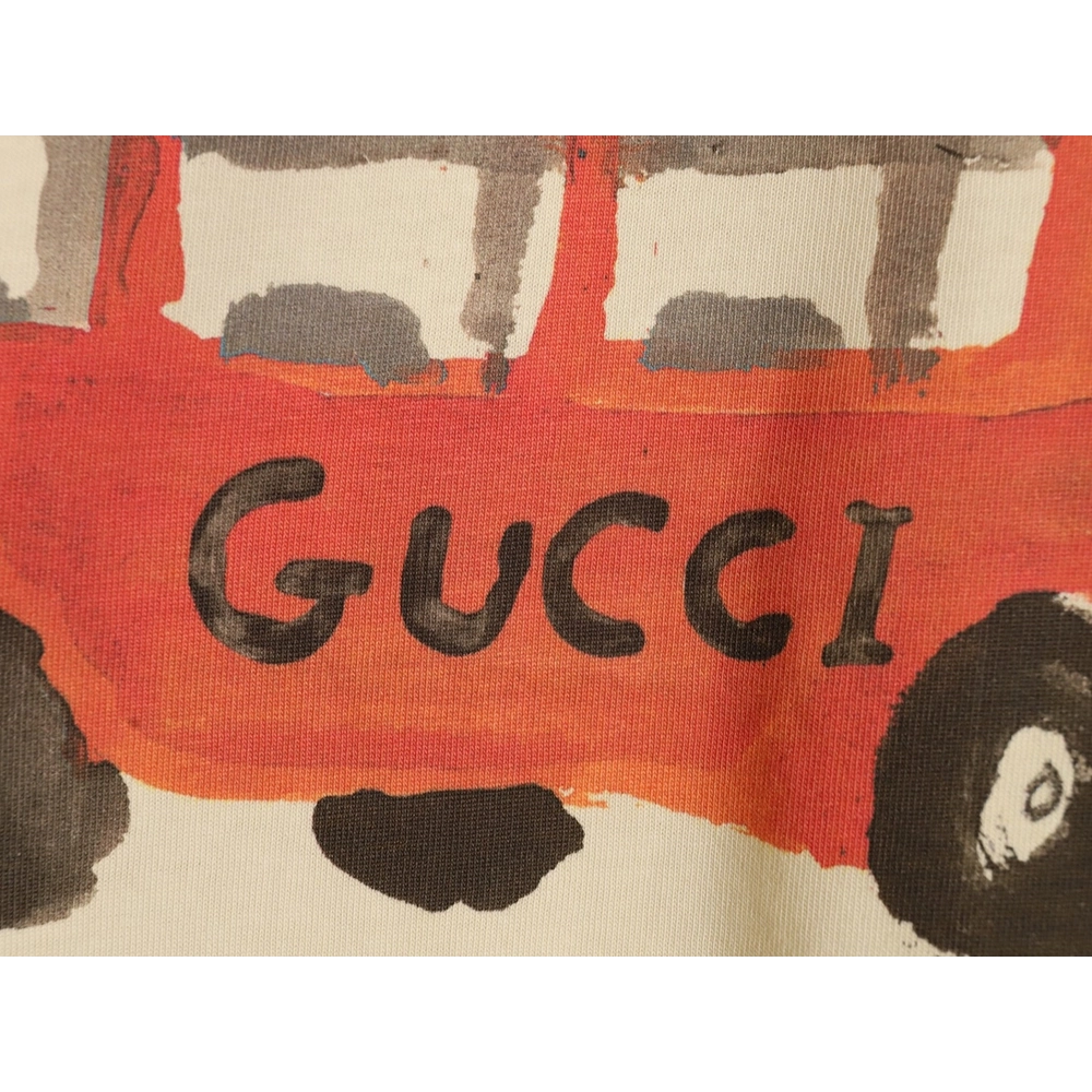 Gucci Animal Bus High-Gram Print Short-Sleeve T-Shirt,Gucci