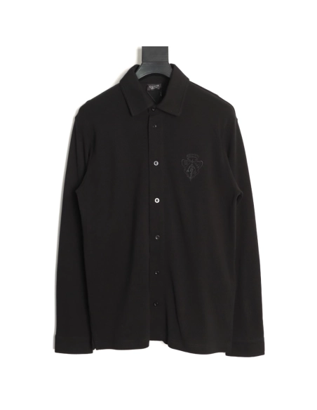 Gucci Logo-Embroidered Piqu¨¦ Cotton Long-Sleeve Shirt,Gucci