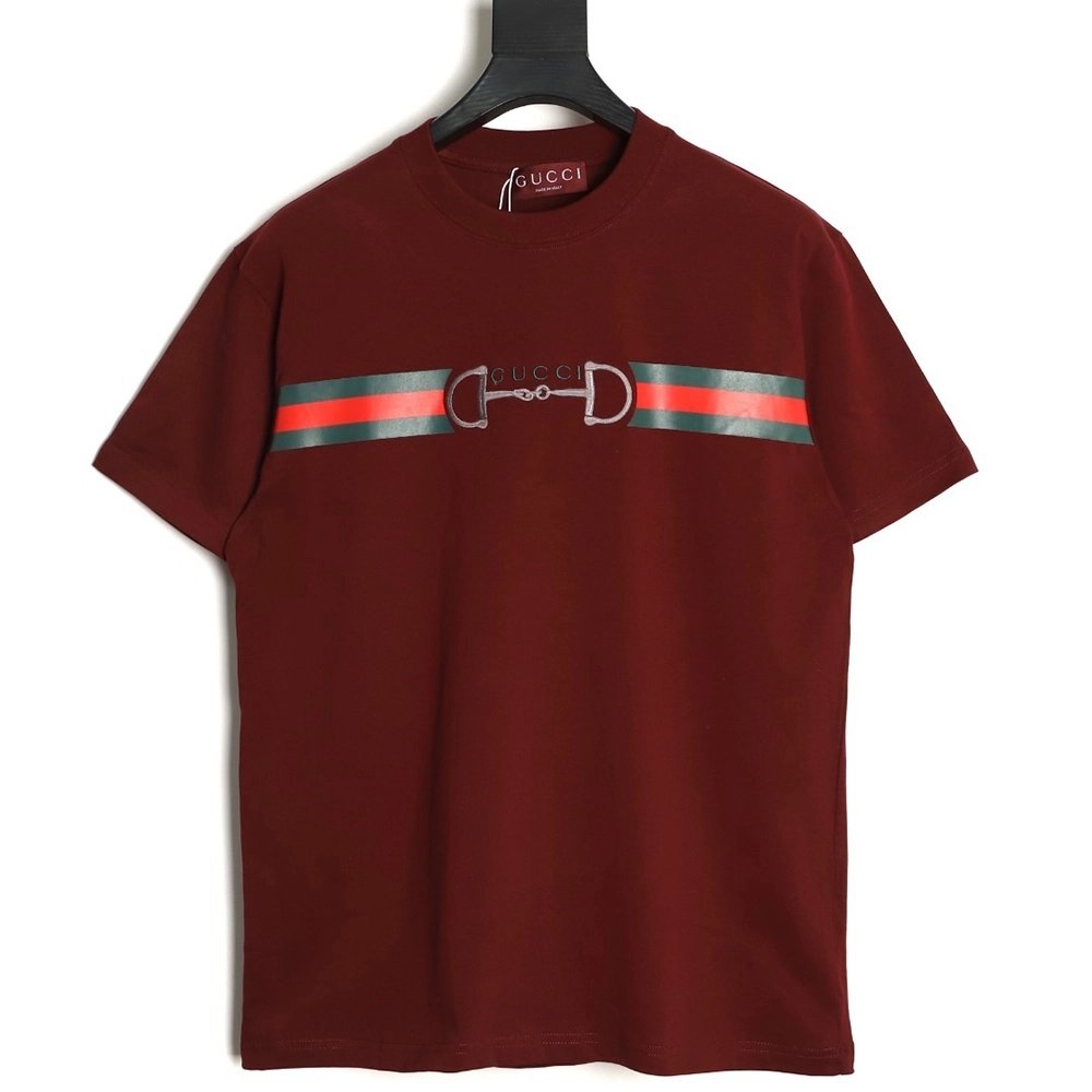 Gucci Two-Tone Horsebit Web Short-Sleeve T-Shirt,Gucci