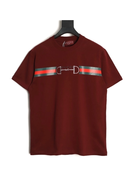 Gucci Two-Tone Horsebit Web Short-Sleeve T-Shirt,Gucci
