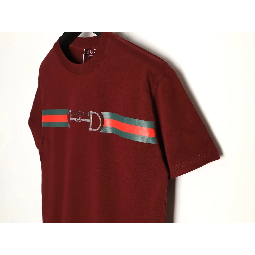 Gucci Two-Tone Horsebit Web Short-Sleeve T-Shirt,Gucci