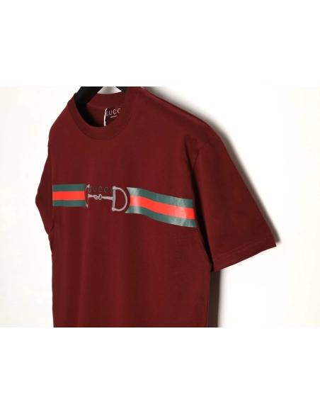Gucci Two-Tone Horsebit Web Short-Sleeve T-Shirt,Gucci