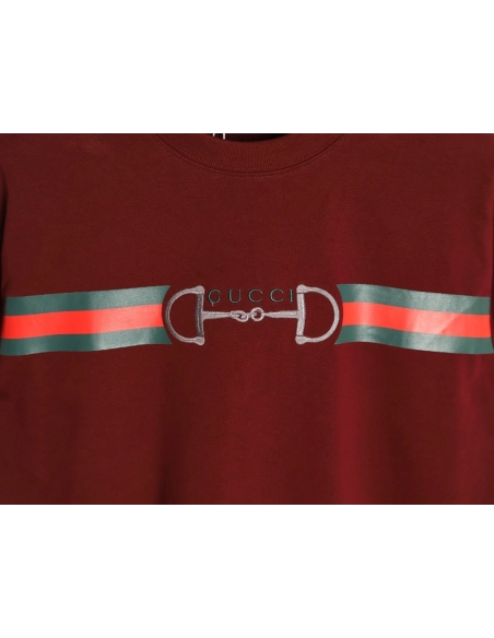 Gucci Two-Tone Horsebit Web Short-Sleeve T-Shirt,Gucci